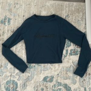 Alphalete teal long sleeve crop